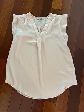 Chaus Soft Blush Pink V-Neck Sleeveless Blouse, S